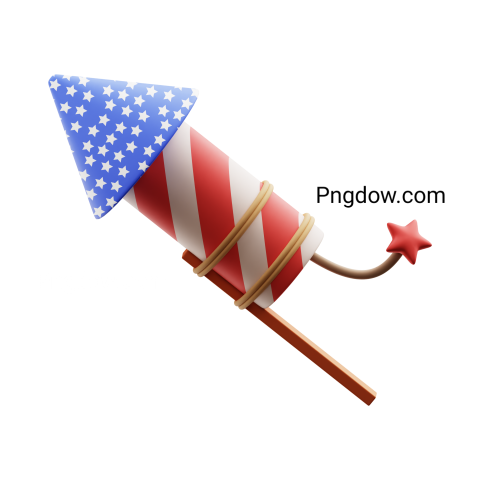 3D Independence Day Firecracker for free transparent background