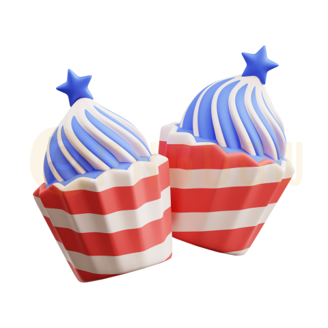 3D Independence Day Cupcakes