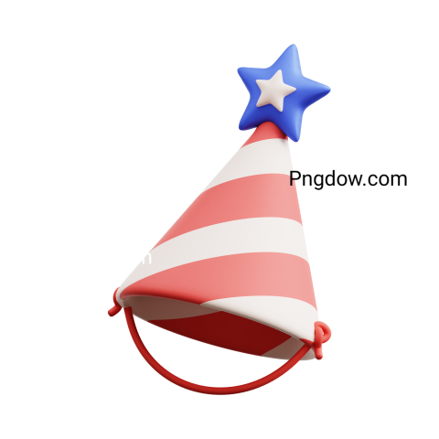 3D Independence Day Party Hat, transparent background