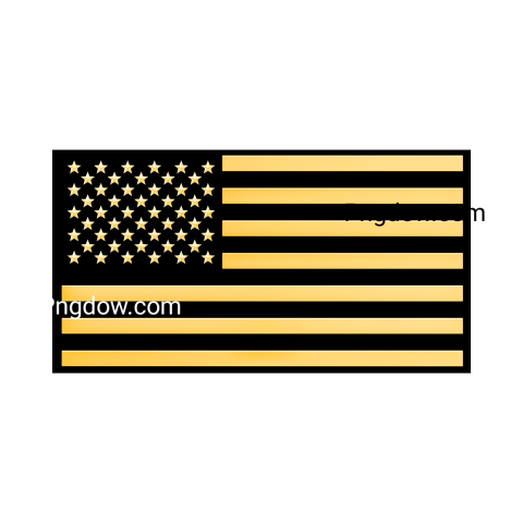 The USA Flag from Gold on Black Background, 3D Rendering