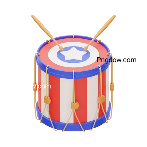 American Drum 3D, transparent background