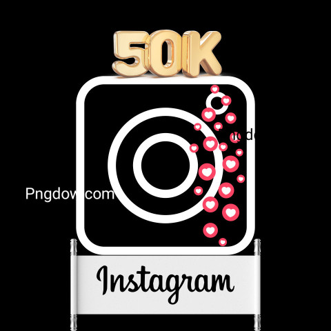 Instagram Flat Icon Isolated on Black Background for free