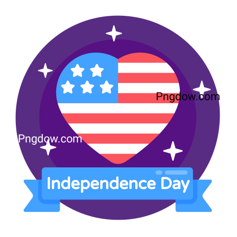 Independence day usa banner icon, transparent background for free Download