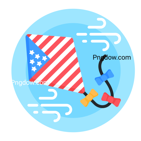 Independence day usa kites icon, transparent background, for free