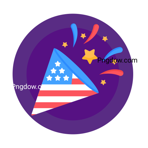 Independence day usa confetti icon, transparent background for free