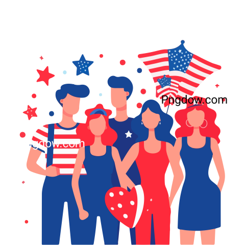 Free 4th of July Png images, Independence Day USA clipart, patriotic Png images, American flag transparent background, (63)