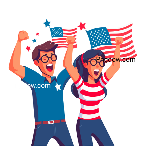 Free 4th of July Png images, Independence Day USA clipart, patriotic Png images, American flag transparent background, (79)