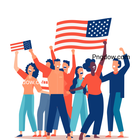 Free 4th of July Png images, Independence Day USA clipart, patriotic Png images, American flag transparent background, (38)