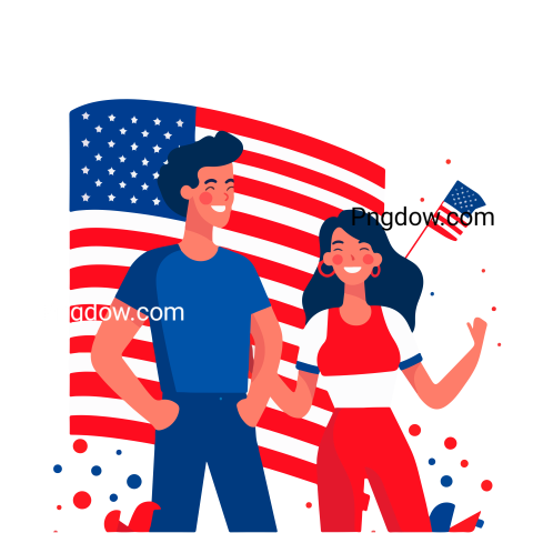 Free 4th of July Png images, Independence Day USA clipart, patriotic Png images, American flag transparent background, (53)