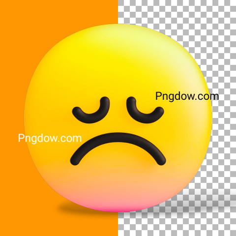 3D Stylized Sad Emoji PSD, Free Vector