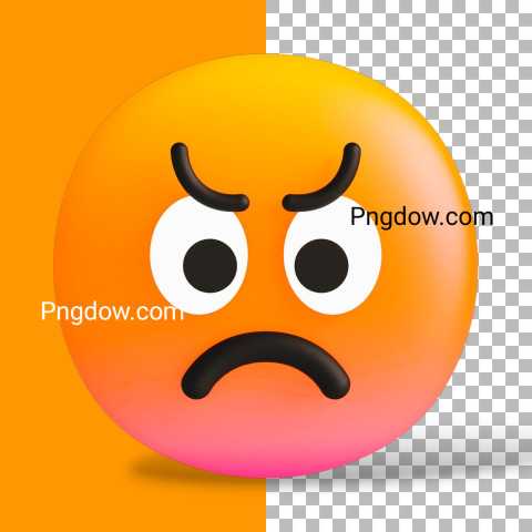 3D Stylized Angry Emoji PSD, Free Vector