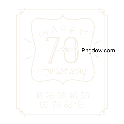 Happy Anniversary Card with Decades, transparent background for free, (6)