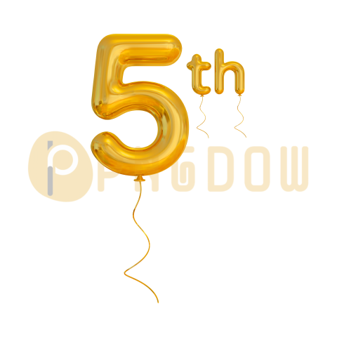 5th year anniversary gold, transparent background for free,