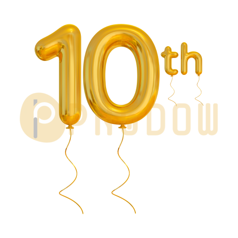 10th year anniversary gold, transparent background for free,