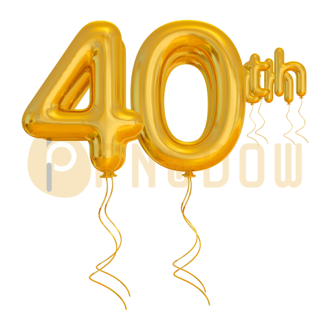 40th year anniversary gold, transparent background for free,