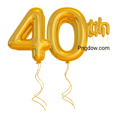 40th year anniversary gold, transparent background for free,