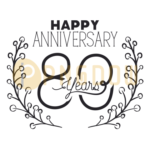 Happy Anniversary Number Eighty with Wreath Crown, transparent background for free (3)