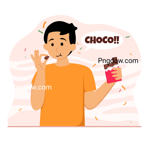 World Chocolate Day Flat Design, Png transplant Background for free (25)