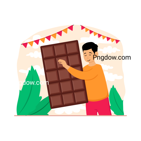 World Chocolate Day Flat Design, Png transplant Background for free (27)