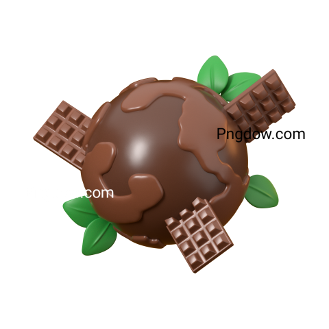 World chocolate day 3d render illustration with choco bar