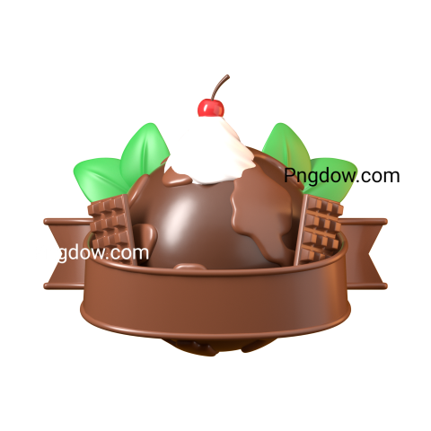 World chocolate day 3d render illustration iconic emblem