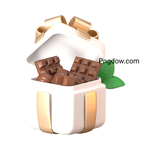 Gift for world chocolate day in 3d render illustration