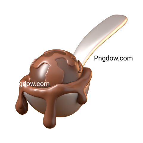 World chocolate day 3d render illustration with chocolate in spoon