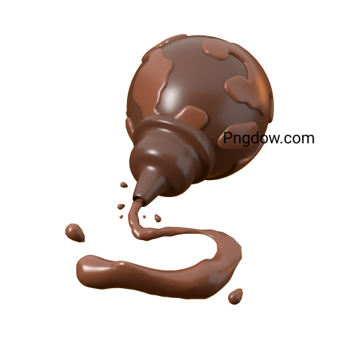World chocolate day 3d render illustration as chocolate sauce