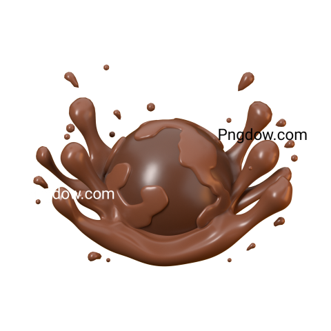 Chocolate splash for world chocolate day 3d render illustration