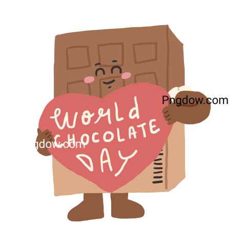 Chocolate cartoon celebrating world chocolate day, transplant Background for free