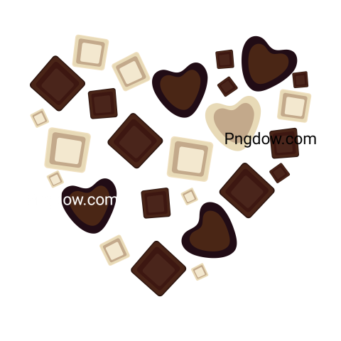 Celebrate world chocolate day greeting  Chocolate blocks forming heart, transplant Background for free