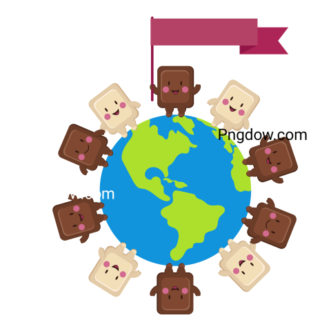 World Chocolate day illustration, Png transparent background for free (32)