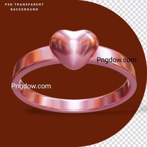 Premium PSD | Valentine Ring 3D Render Element