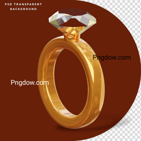 Premium PSD | 3D Ring Transparent background image