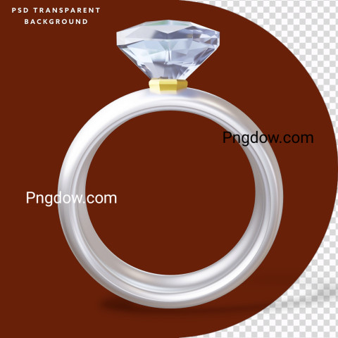 Premium PSD | 3d silver wedding ring