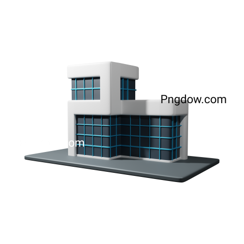 3d company building transparent Background for free
