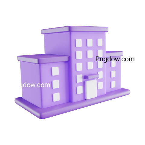 Office building 3d icon transparent Background for free Download