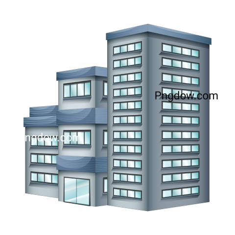 3D design for tall building transparent Background for free