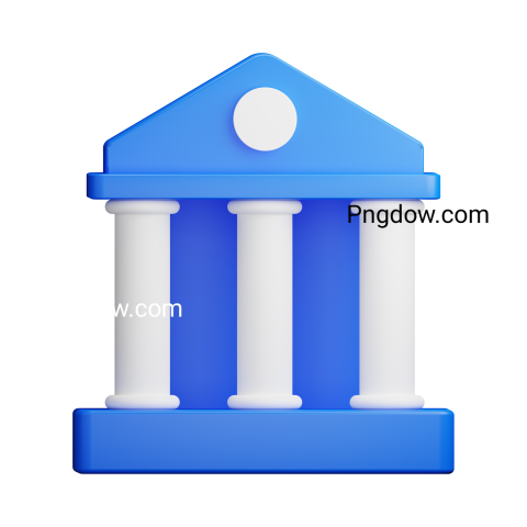 Bank Building 3D Icon transparent Background for free Download