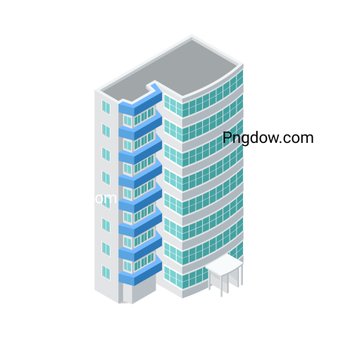 Isometric building transparent Background for free
