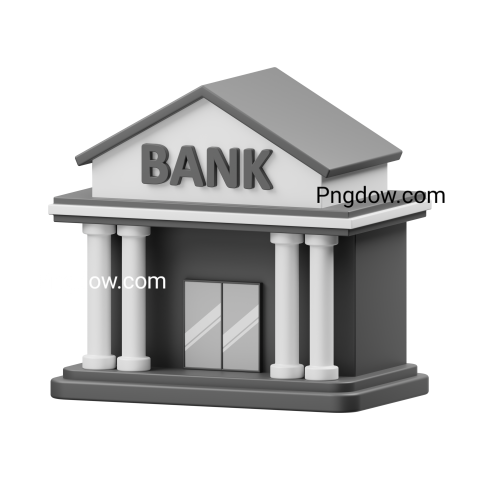 Bank Building 3D Icon transparent Background for free