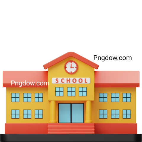 School Building 3D Icon transparent Background for free Download