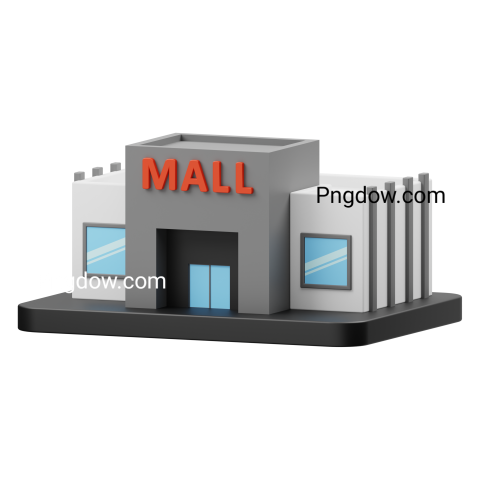 Shopping Mall Building 3D Icon