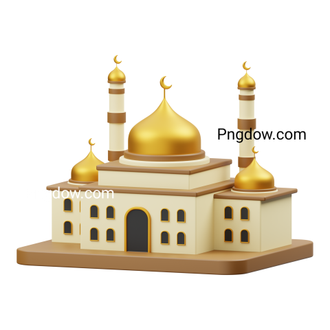 Mosque Building 3D Icon transparent Background for free