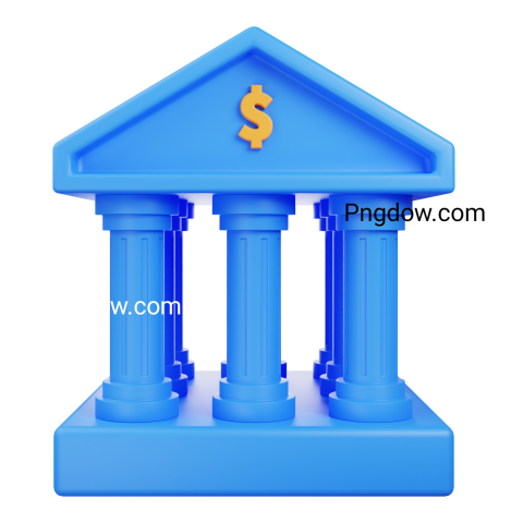 3d illustration of banking icon building architecture 3d