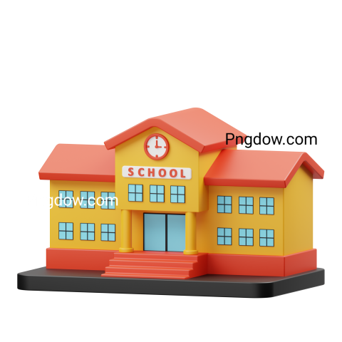 School Building 3D Icon transparent Background for free