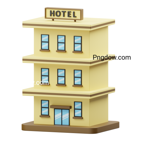 Hotel Building 3D Icon transparent Background for free