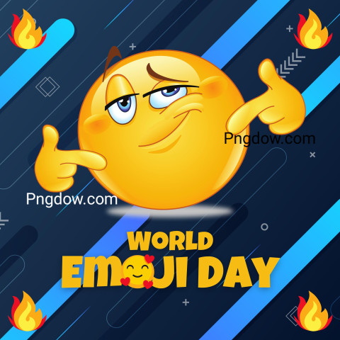 Blue Yellow Modern World Emoji Day Instagram Post, for free (3)