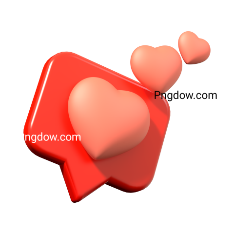 Free Png, Heart emoji 3D transparent Background