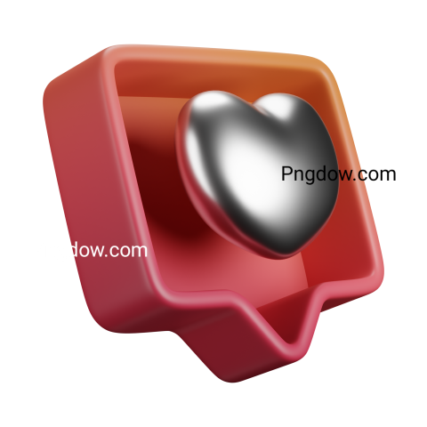 Free Png, Heart Notification 3D Icon